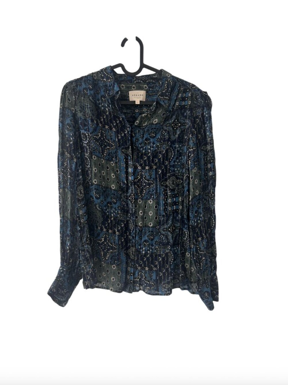 SEZANE TIANNA SHIRT ARIZONA BLUE 2 - Picture 4 of 9
